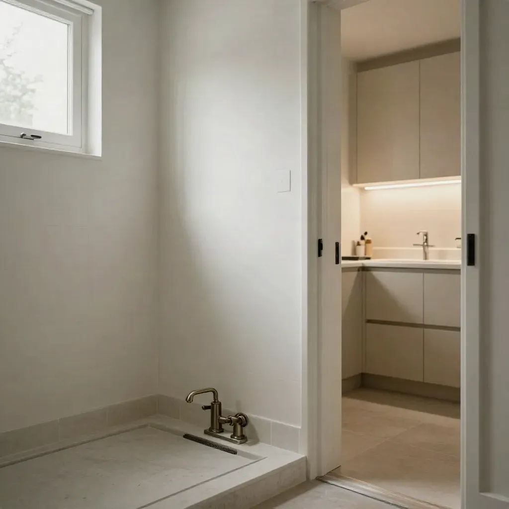 Bagno e cucina asciutti con pareti chiare, finiture lisce e angoli anti-muffa impeccabili